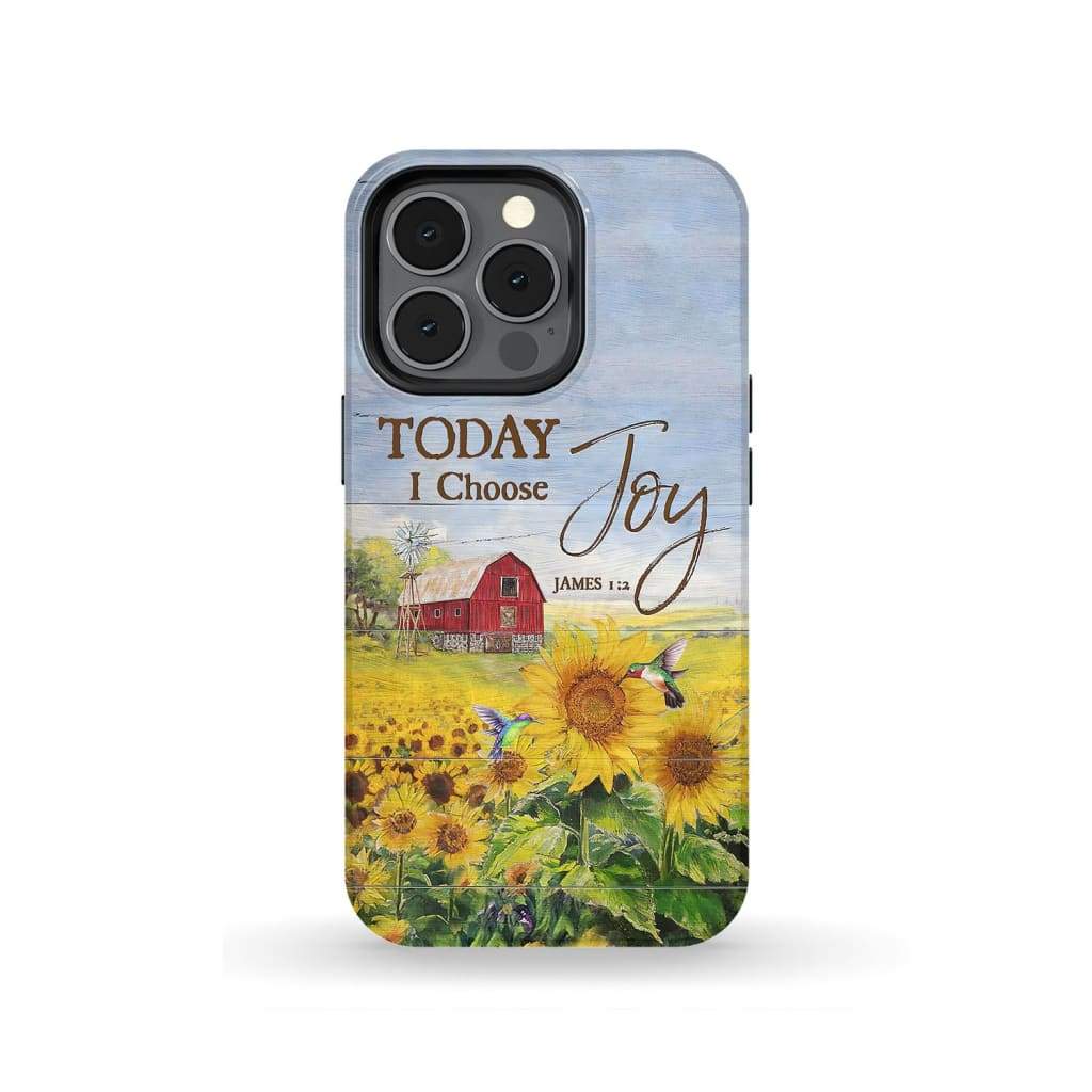 Today I Choose Joy James 12 Sunflower Farmhouse Phone Case - Scripture Phone Cases - Iphone Cases Christian