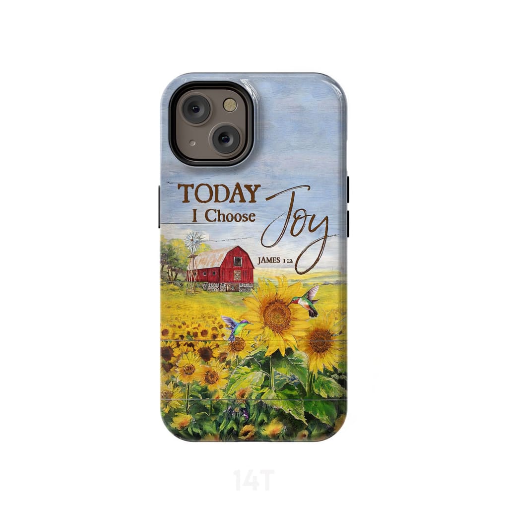 Today I Choose Joy James 12 Sunflower Farmhouse Phone Case - Scripture Phone Cases - Iphone Cases Christian