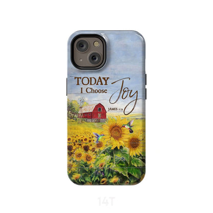 Today I Choose Joy James 12 Sunflower Farmhouse Phone Case - Scripture Phone Cases - Iphone Cases Christian