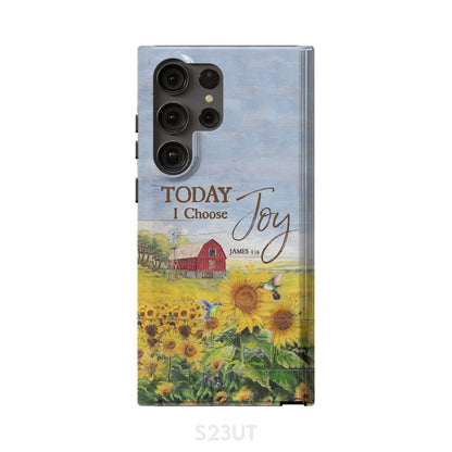 Today I Choose Joy James 12 Sunflower Farmhouse Phone Case - Scripture Phone Cases - Iphone Cases Christian