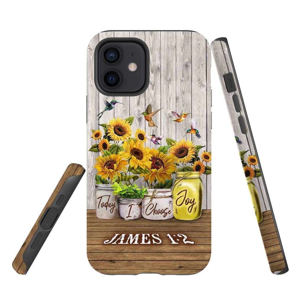 Today I Choose Joy James 12 Sunflower Hummingbird Phone Case - Christian Phone Cases- Iphone Samsung Cases Christian
