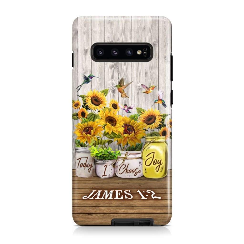 Today I Choose Joy James 12 Sunflower Hummingbird Phone Case - Christian Phone Cases- Iphone Samsung Cases Christian