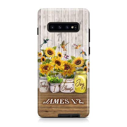 Today I Choose Joy James 12 Sunflower Hummingbird Phone Case - Christian Phone Cases- Iphone Samsung Cases Christian