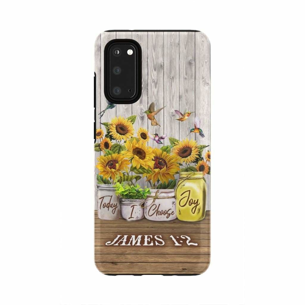 Today I Choose Joy James 12 Sunflower Hummingbird Phone Case - Christian Phone Cases- Iphone Samsung Cases Christian