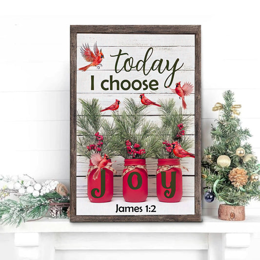 Today I Choose Joy James 1 2 Christmas Wall Art Canvas Decoration - Wall Decorator