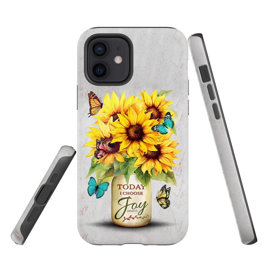 Today I Choose Joy Sunflower & Butterfly Vase Phone Case - Bible Verse IPhone & Samsung Cases
