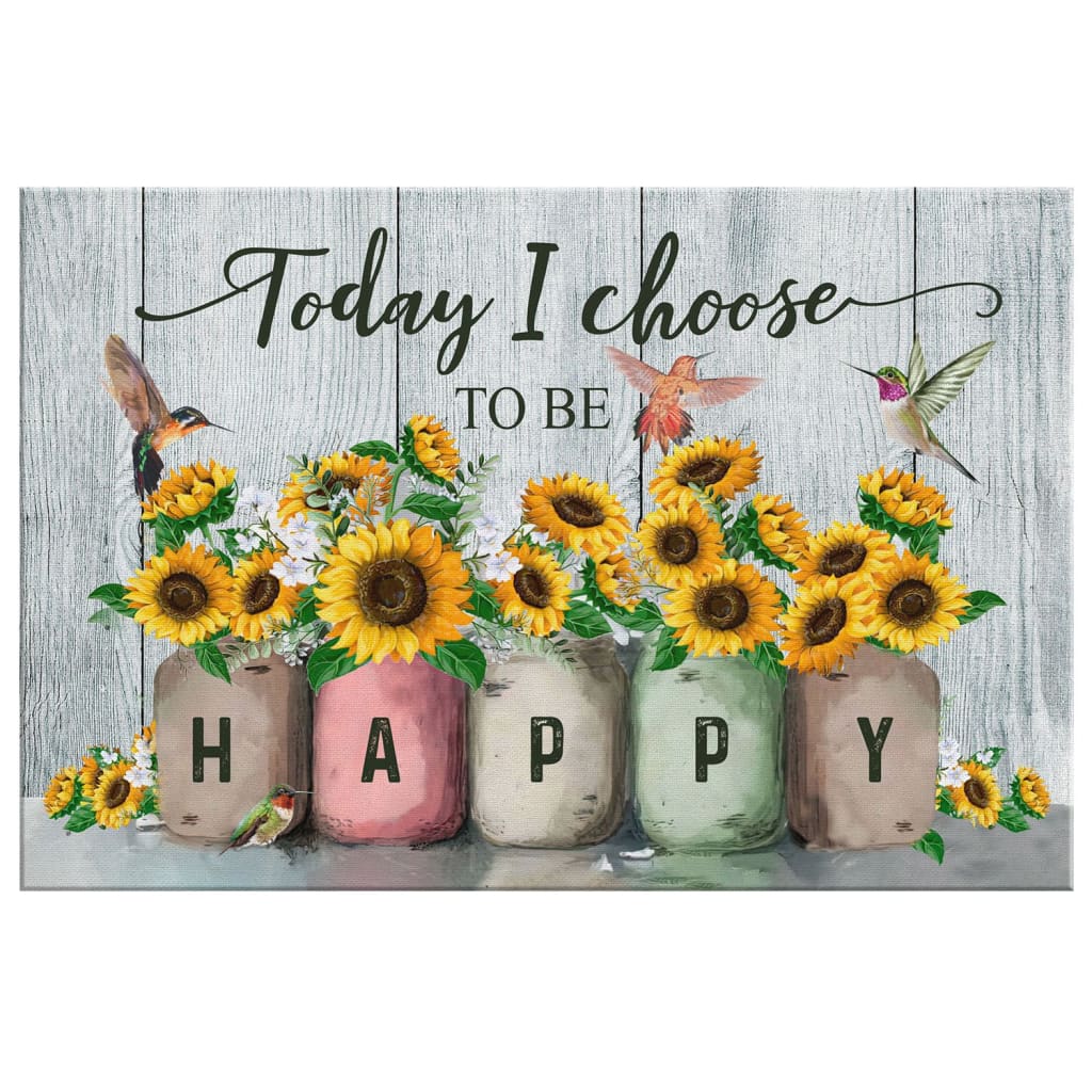 Today I Choose To Be Happy Canvas Wall Art - Christian Canvas - Faith Canvas