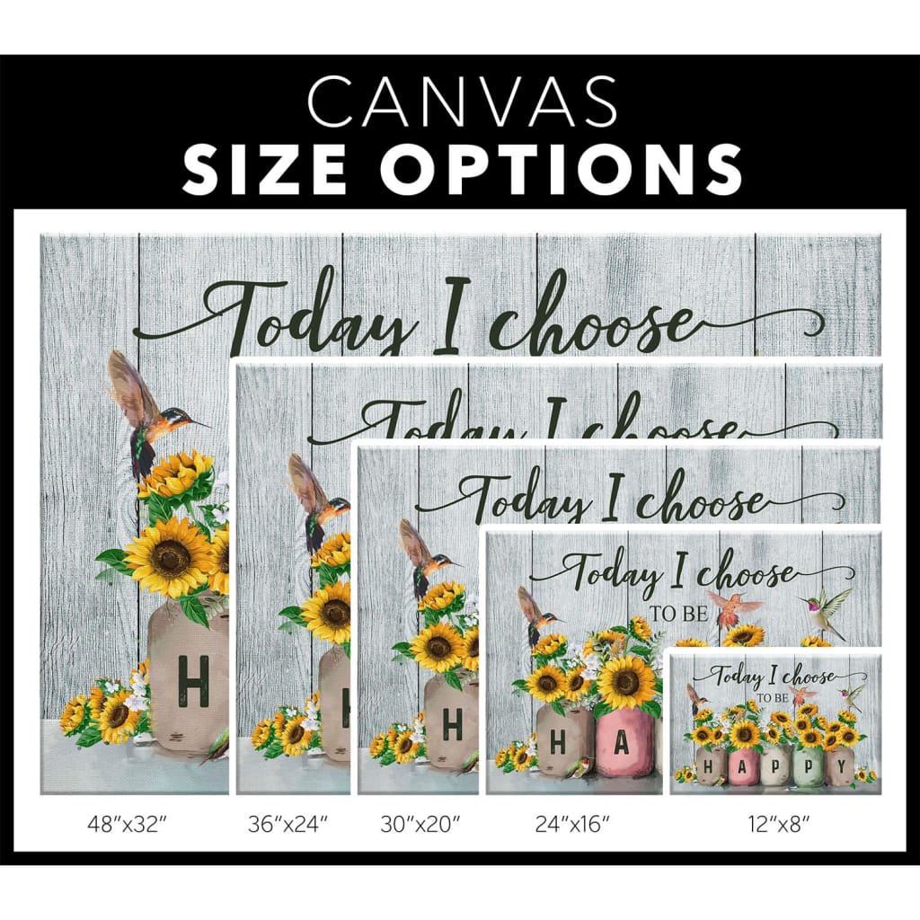 Today I Choose To Be Happy Canvas Wall Art - Christian Canvas - Faith Canvas