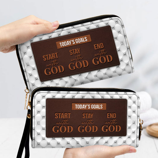 Today's Goals Clutch Purse For Women - Personalized Name - Christian Gifts For Women