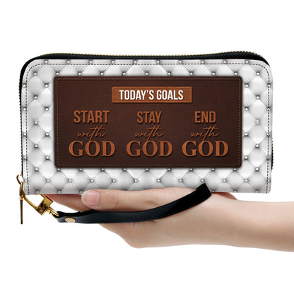 Today's Goals Clutch Purse For Women - Personalized Name - Christian Gifts For Women
