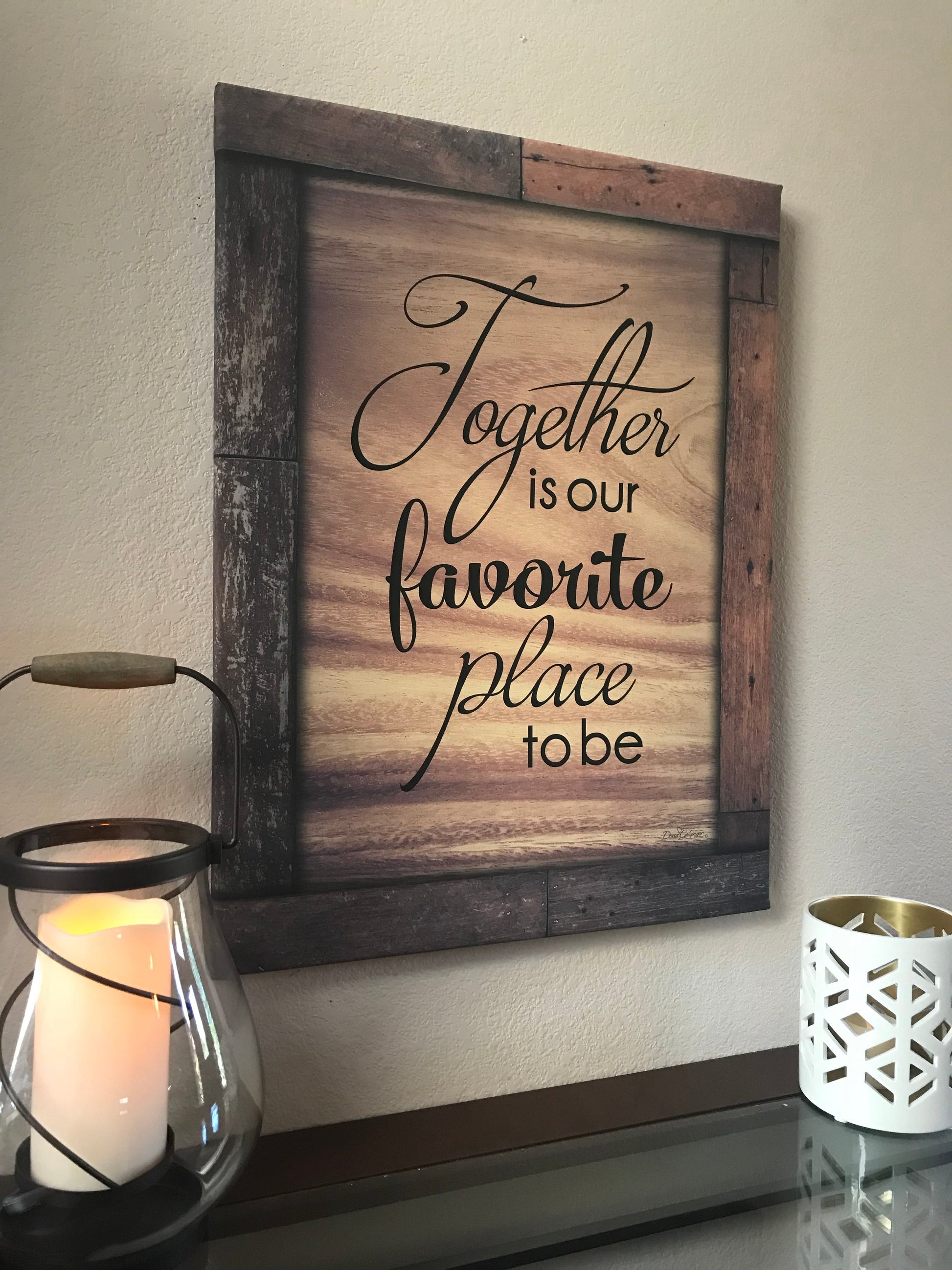 Together Is Our Favorite Place Canvas Wall Art - Christian Wall Decor - Religious Gift