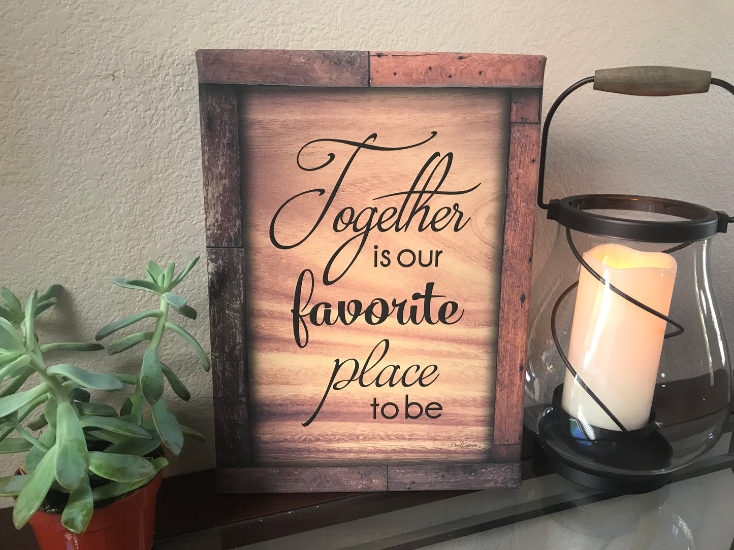 Together Is Our Favorite Place Canvas Wall Art - Christian Wall Decor - Religious Gift