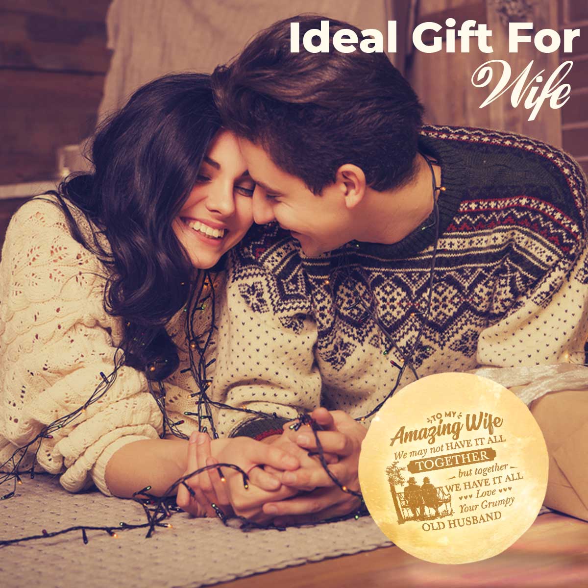 Together We Have It All 3d Printed Moon Lamp - To My Wife - Valentines Gifts For Wife - Marriage Gifts For Couple - Anniversary Gift