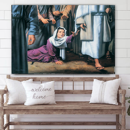 Touch Of Faith Canvas Wall Art - Jesus Christ Picture - Canvas Christian Wall Art