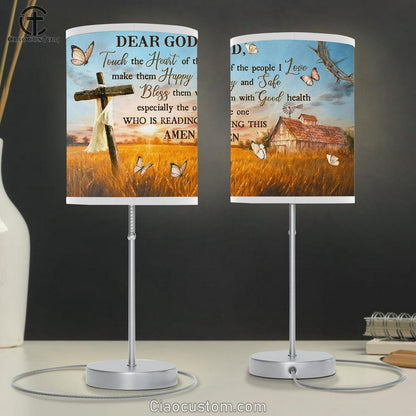 Touch The Heart Of The People I Love Make Them Happy And Safe Bless Them With Good Health Large Table Lamp - Religious Table Lamp Art