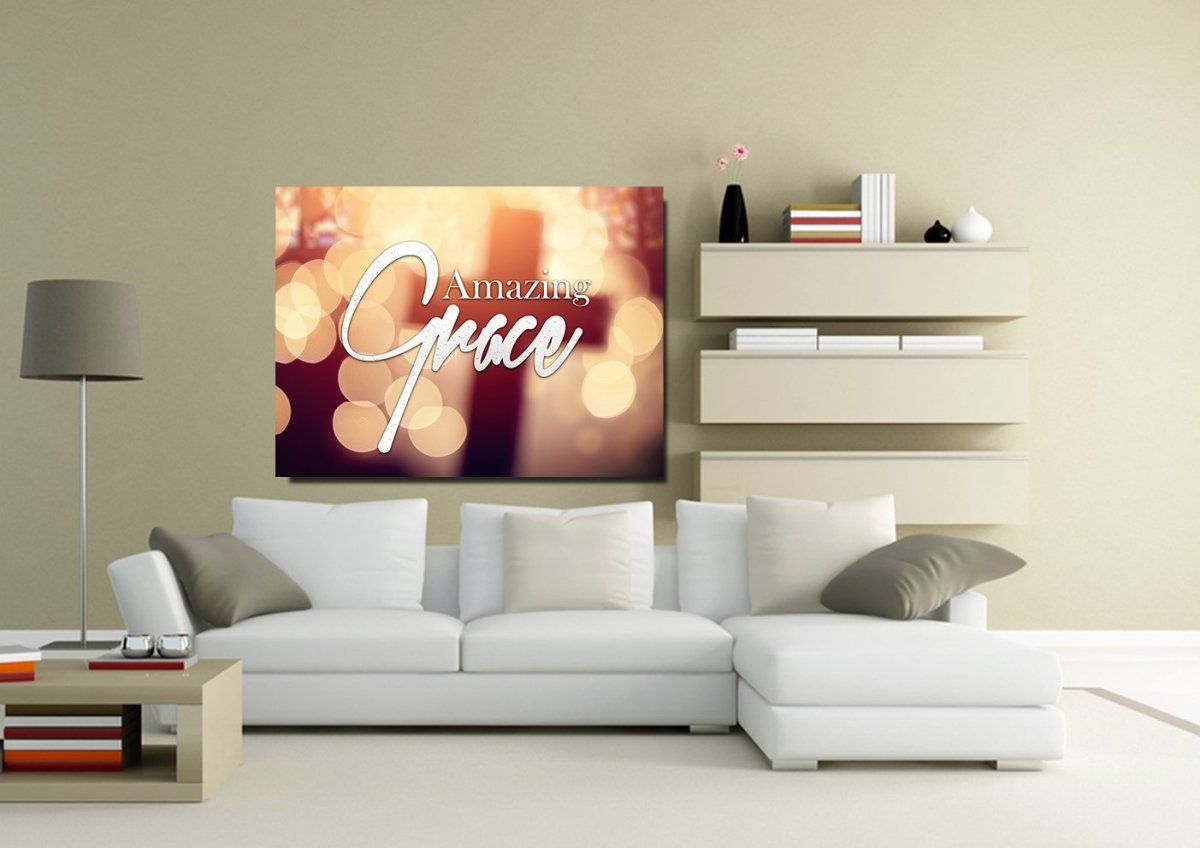 Transparent Amazing Grace Wall Art & Decor - Christian Canvas Wall Art