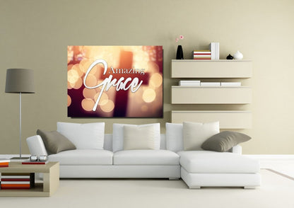 Transparent Amazing Grace Wall Art & Decor - Christian Canvas Wall Art