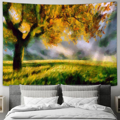 Tree Nature Painting Tapestry - Tapestry Wall Decor - Home Decor Living Room