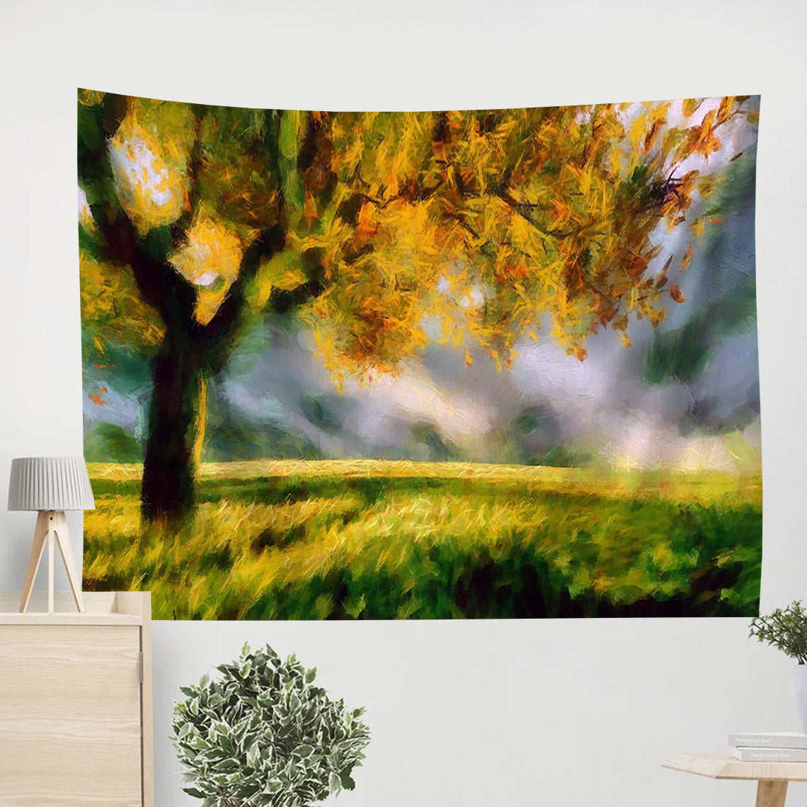 Tree Nature Painting Tapestry - Tapestry Wall Decor - Home Decor Living Room
