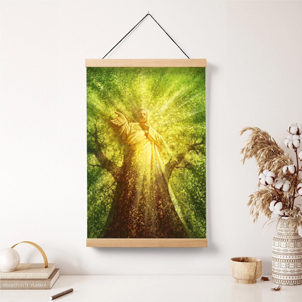 Tree Of Life Hanging Canvas Wall Art - Jesus Picture - Jesus Portrait Canvas - Religious Canvas