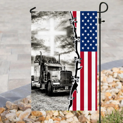 Truck Christian American House Flag - Christian Garden Flags - Outdoor Religious Flags