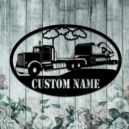 Truck Custom Vehicle Metal Sign - Metal Decor Wall Art - Heavy Equipment Operator Gifts