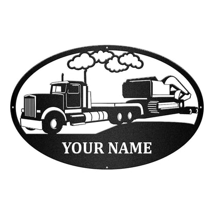 Truck Custom Vehicle Metal Sign - Metal Decor Wall Art - Heavy Equipment Operator Gifts