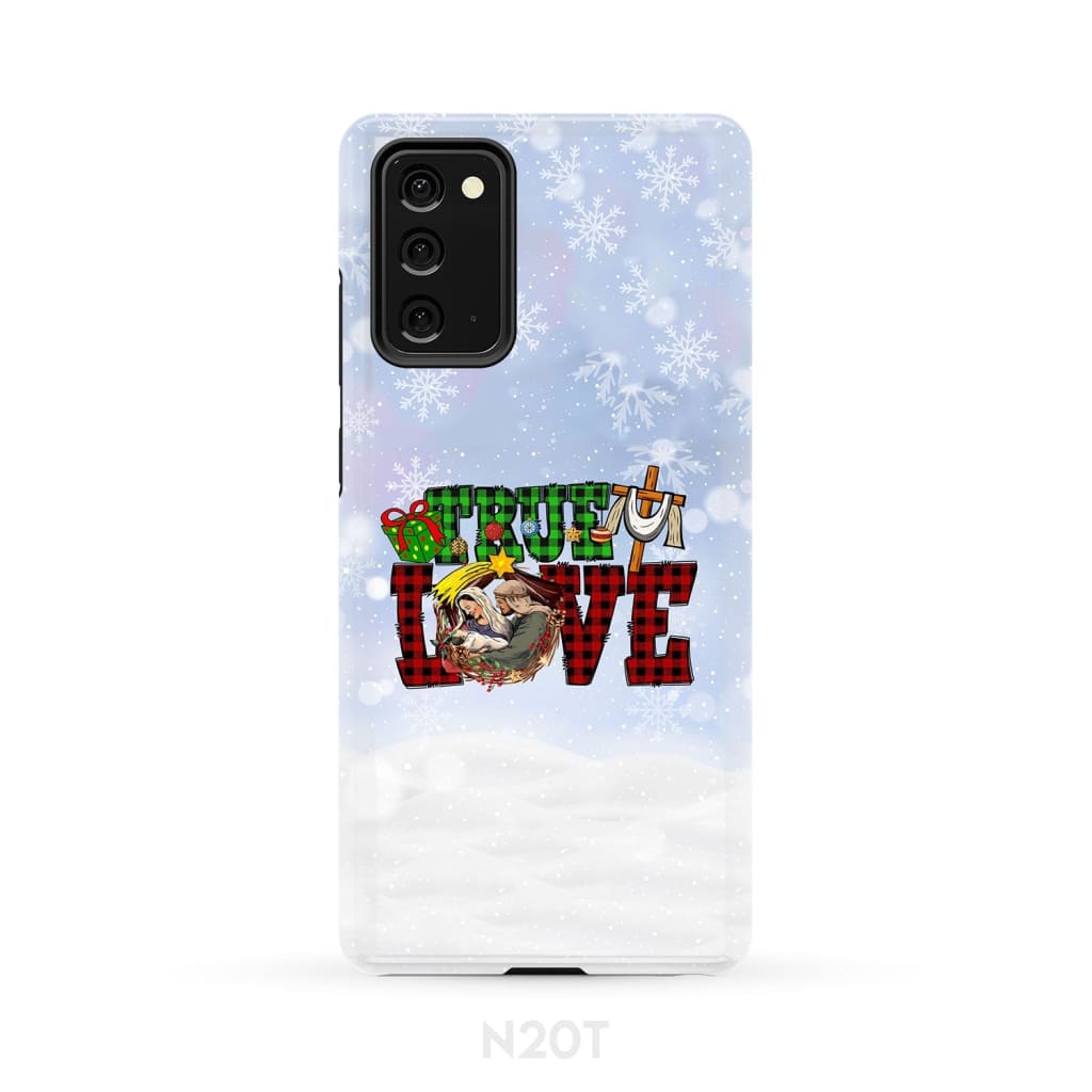 True Love - Buffalo Plaid - Christmas Phone Case - Inspirational Bible Scripture iPhone Cases