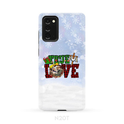 True Love - Buffalo Plaid - Christmas Phone Case - Inspirational Bible Scripture iPhone Cases
