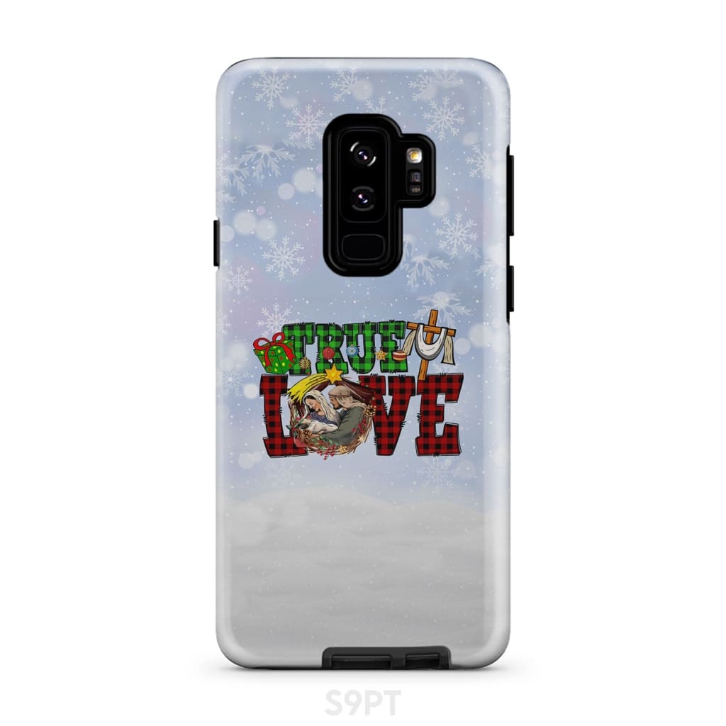 True Love - Buffalo Plaid - Christmas Phone Case - Inspirational Bible Scripture iPhone Cases
