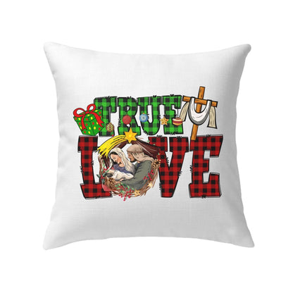 True Love, Buffalo Plaid, Christmas Pillow
