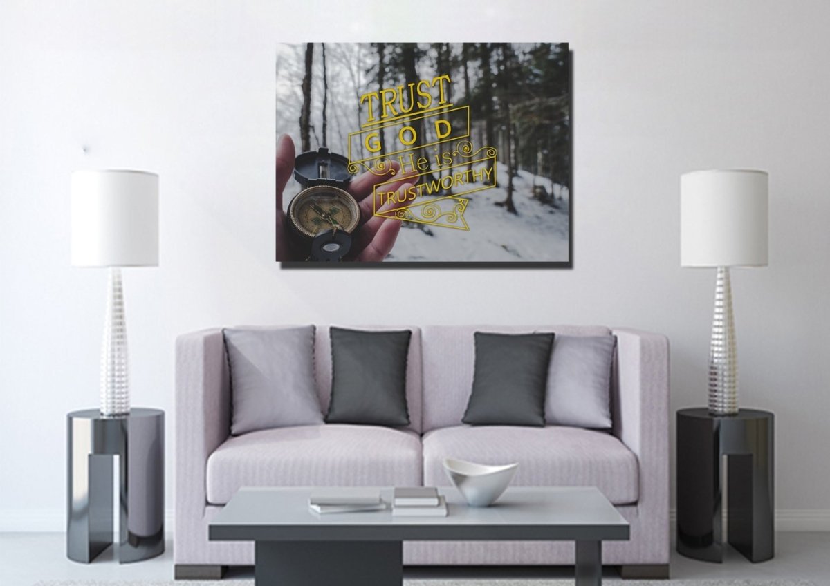 Trust God He Is Trustworthy Wall Art Canvas Print - Christian Canvas Wall Art