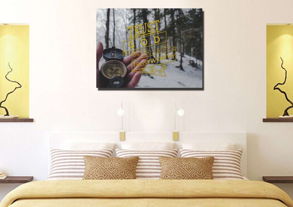 Trust God He Is Trustworthy Wall Art Canvas Print - Christian Canvas Wall Art