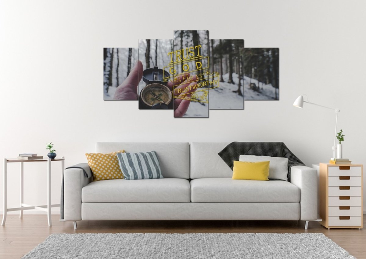 Trust God He Is Trustworthy Wall Art Canvas Print - Christian Canvas Wall Art