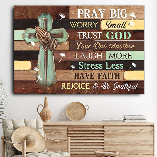 Trust God Laugh More Canvas Wall Art - Christian Poster - Religious Wall Decor