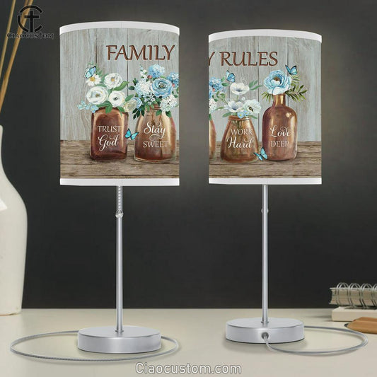 Trust God , Stay Sweet, Work Hard, Love Deep Lamp Art Table Lamp - Christian Lamp Art - Religious Art