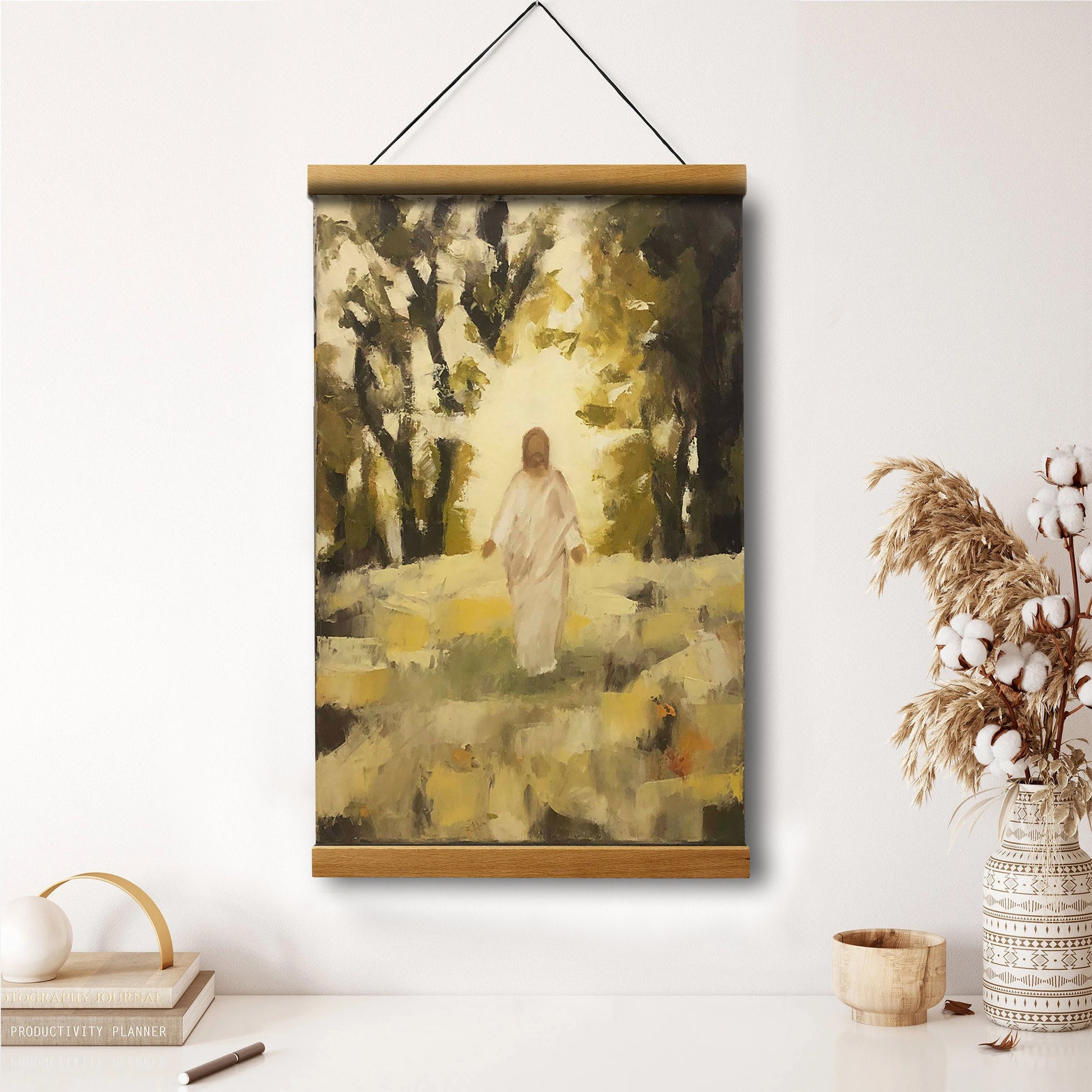 Trust Him Hanging Canvas Wall Art - Jesus Picture - Jesus Portrait Canvas - Religious Canvas