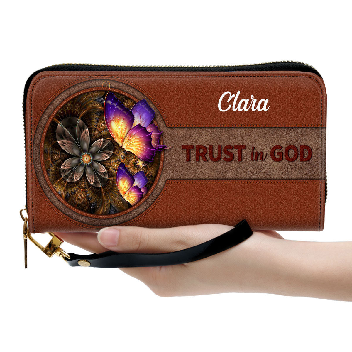 Trust In God Clutch Purse For Women - Personalized Name - Christian Gifts For Women