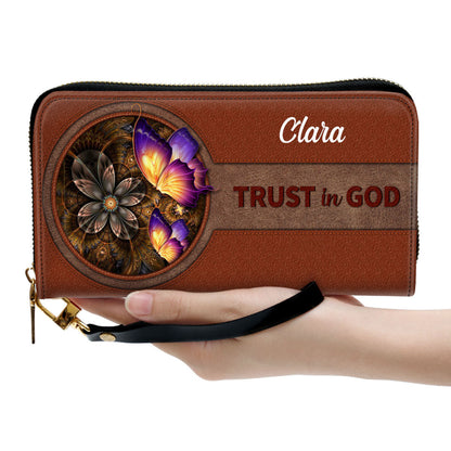 Trust In God Clutch Purse For Women - Personalized Name - Christian Gifts For Women