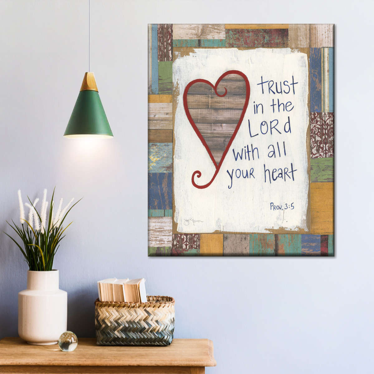 Trust In The Lord Proverbs Wall Art Canvas - Christian Wall Hangings - Bible Verse Wall Art Canvas
