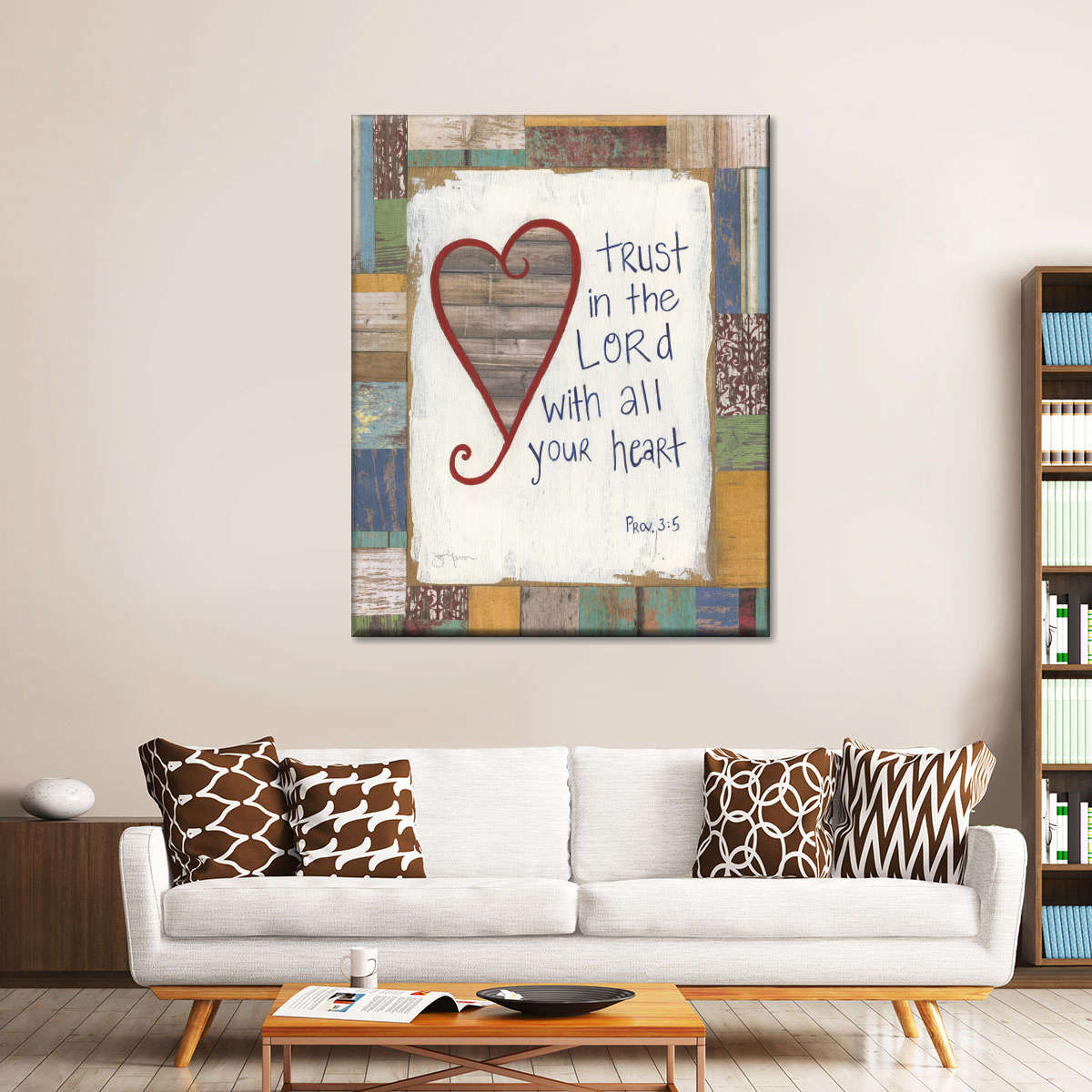 Trust In The Lord Proverbs Wall Art Canvas - Christian Wall Hangings - Bible Verse Wall Art Canvas