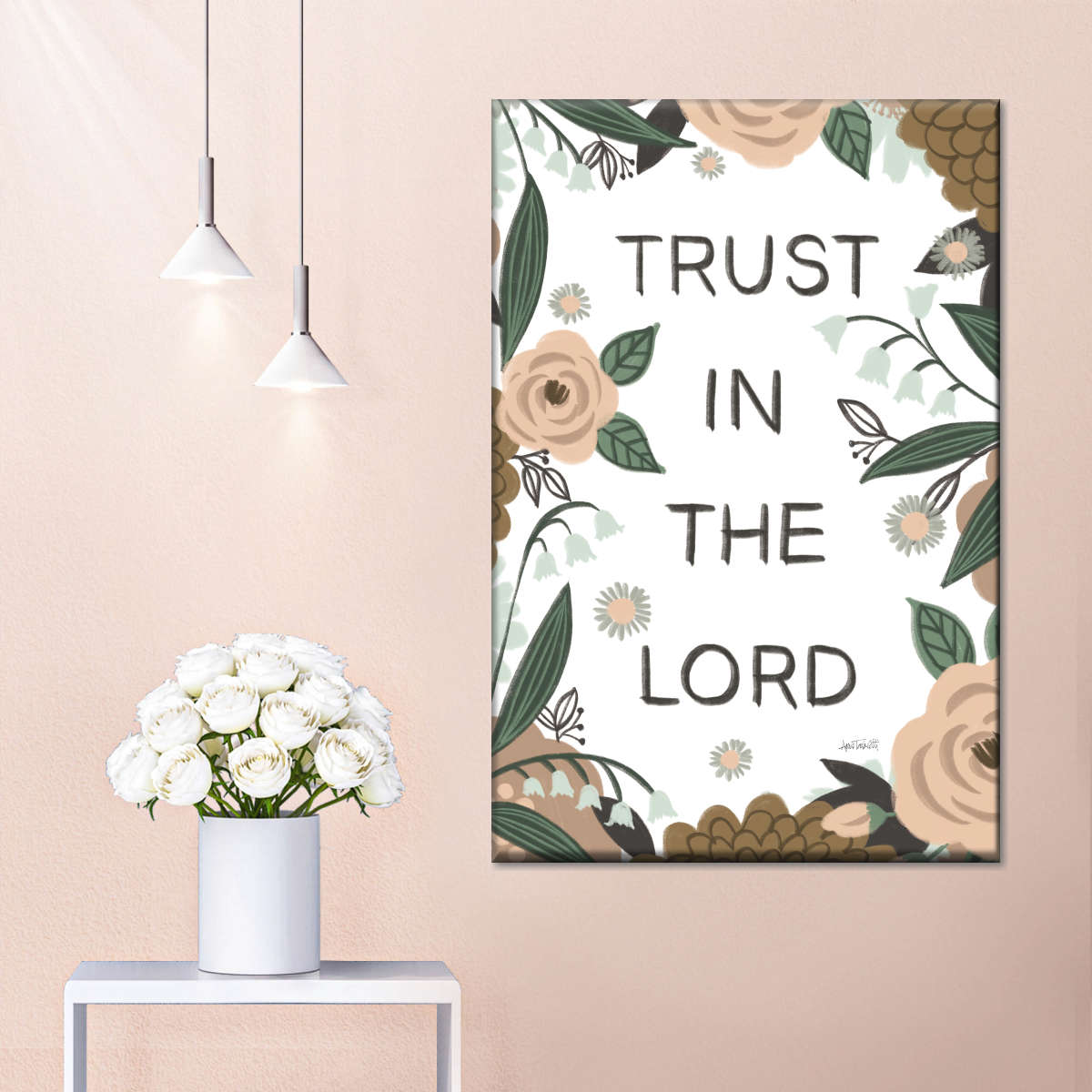 Trust In The Lord Verse I Wall Art Canvas - Christian Wall Hangings - Bible Verse Wall Art Canvas