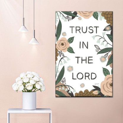 Trust In The Lord Verse I Wall Art Canvas - Christian Wall Hangings - Bible Verse Wall Art Canvas