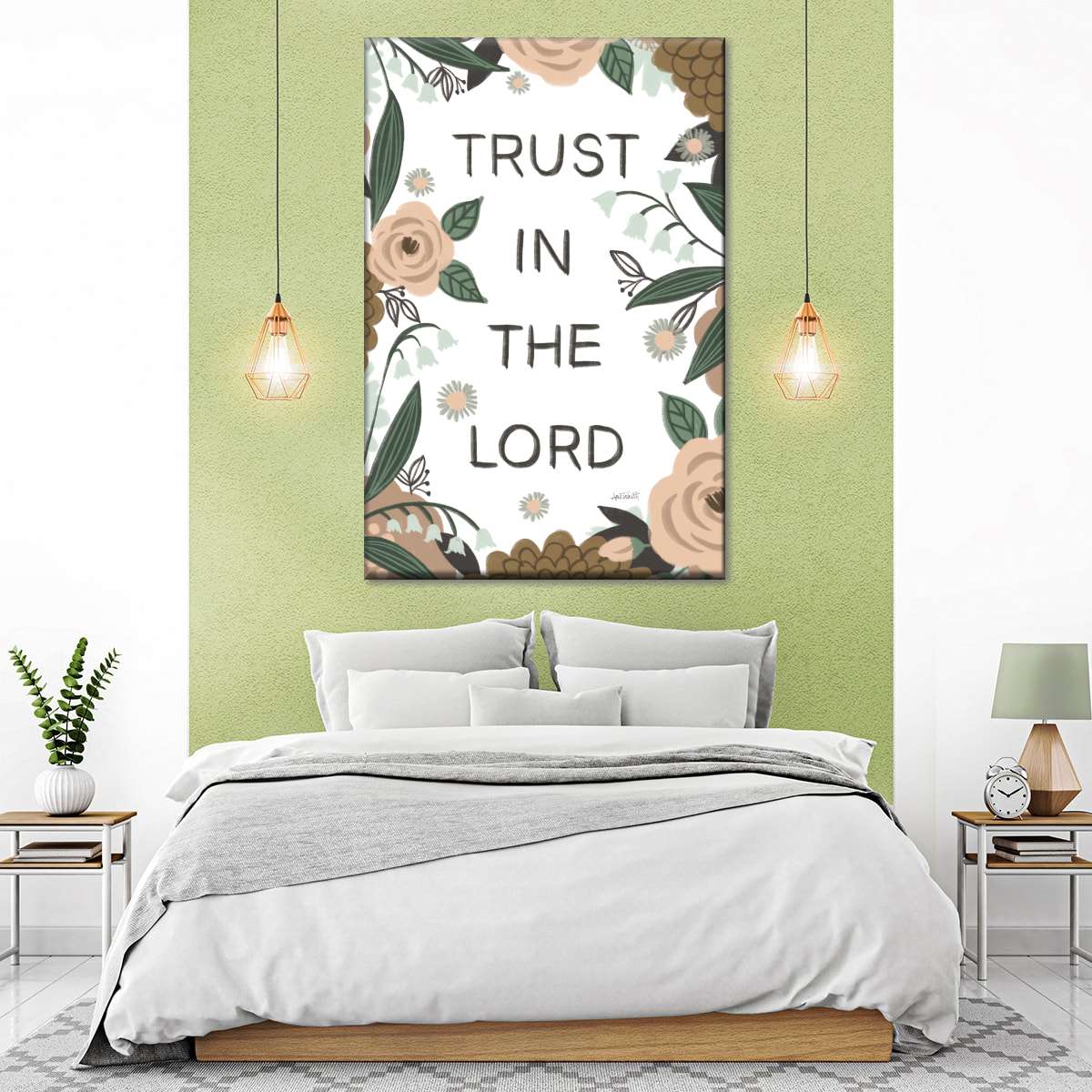 Trust In The Lord Verse I Wall Art Canvas - Christian Wall Hangings - Bible Verse Wall Art Canvas