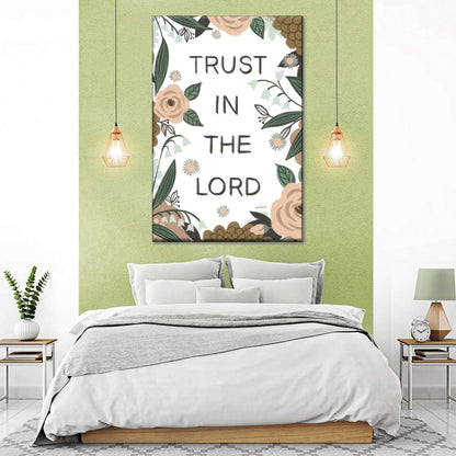 Trust In The Lord Verse I Wall Art Canvas - Christian Wall Hangings - Bible Verse Wall Art Canvas