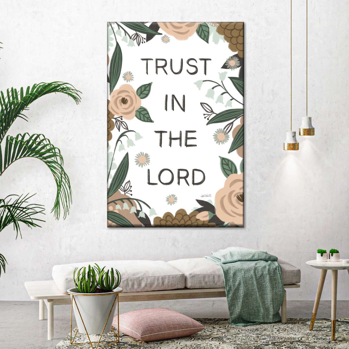 Trust In The Lord Verse I Wall Art Canvas - Christian Wall Hangings - Bible Verse Wall Art Canvas