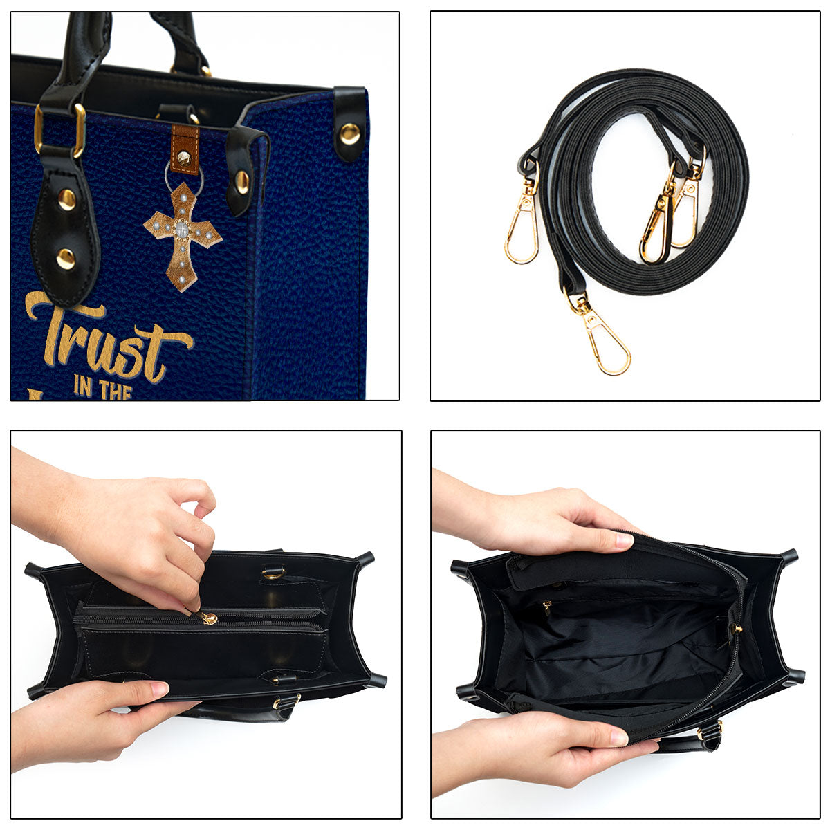 Trust In The Lord With All Your Heart Awesome Personalized Leather Bag For Women - Religious Gifts For Women