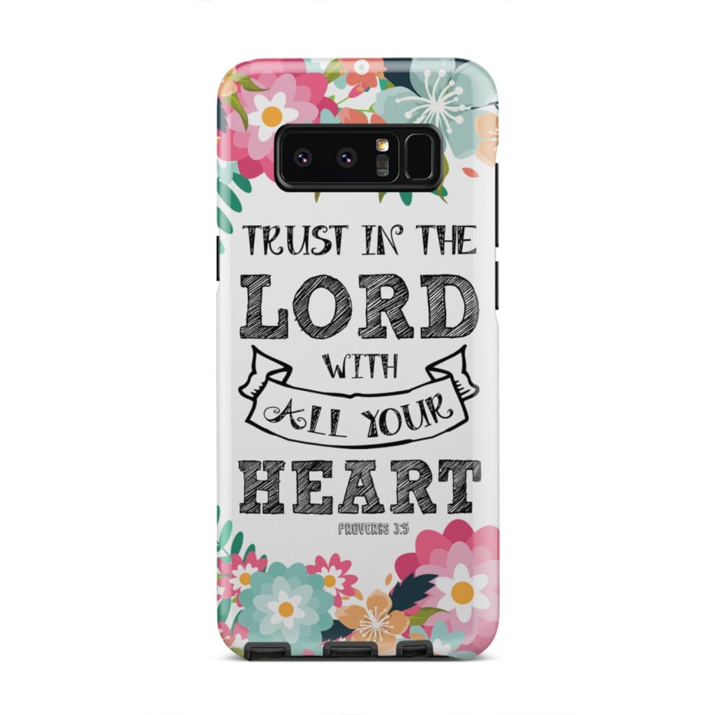 Trust In The Lord With All Your Heart Proverbs 35 Bible Verse Phone Case - Inspirational Bible Scripture iPhone Cases