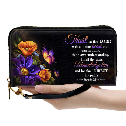 Trust In The Lord With All Your Heart Proverbs 35 Clutch Purse For Women - Personalized Name - Christian Gifts For Women