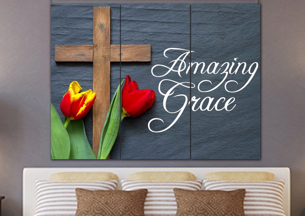 Tulips Amazing Grace Wall Art & Decor - Christian Canvas Wall Art
